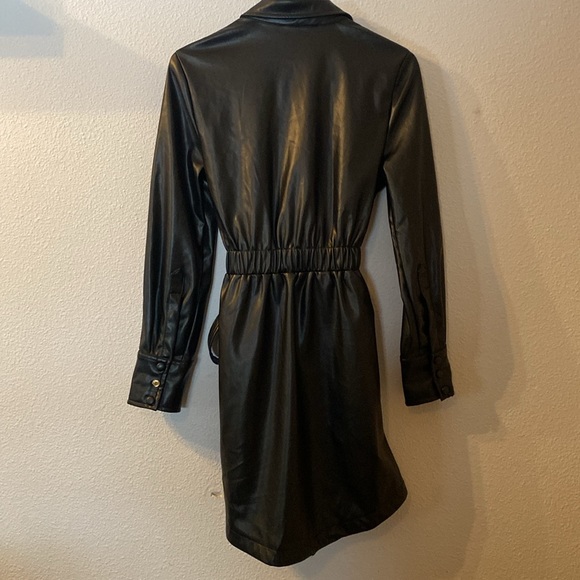 Black Tape snap button down faux leather dress size XS - Picture 6 of 7